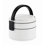 Round two-tier lunch box 250/700 ml with handles white colour second view