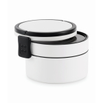 Round two-tier lunch box 250/700 ml with handles white colour third view