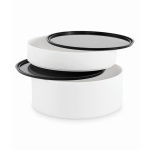 Round two-tier lunch box 250/700 ml with handles white colour fourth view