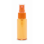 Body spray bottle with pump and cap 30 ml transparent orange colour