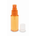 Body spray bottle with pump and cap 30 ml transparent orange colour second view