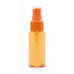Body spray bottle with pump and cap 30 ml transparent orange colour third view