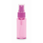 Body spray bottle with pump and cap 30 ml transparent pink colour