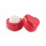 Vegan lip balm in heart-shaped case SPF10 vanilla red colour