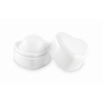 Vegan lip balm in heart-shaped case SPF10 vanilla white colour