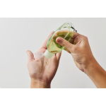 Refillable aloe vera bottle with aluminum carabiner 50 ml transparent green colour fourth photographic view