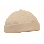 Docker-style cotton cap with mesh and buckle 260 g/m² beige colour