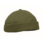 Docker-style cotton cap with mesh and buckle 260 g/m² military green colour