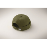 Docker-style cotton cap with mesh and buckle 260 g/m² military green colour third photographic view