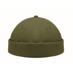 Docker-style cotton cap with mesh and buckle 260 g/m² military green colour fourth view