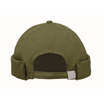 Docker-style cotton cap with mesh and buckle 260 g/m² military green colour fifth view