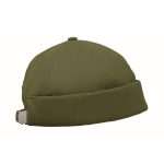 Docker-style cotton cap with mesh and buckle 260 g/m² military green colour sixth view