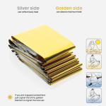 Reusable waterproof emergency blanket with RPET pouch black colour fifth view