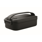 Plastic lunch box with airtight lid and clips 800 ml black colour