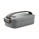 Plastic lunch box with airtight lid and clips 800 ml matt black colour
