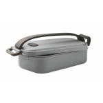 Plastic lunch box with airtight lid and clips 800 ml matt black colour second view