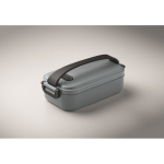 Plastic lunch box with airtight lid and clips 800 ml matt black colour third photographic view