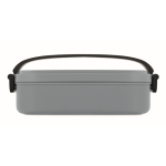 Plastic lunch box with airtight lid and clips 800 ml matt black colour fourth view