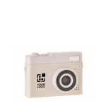 Rechargeable compact digital camera with 2” LCD screen beige colour view with print area