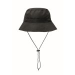 Water-repellent polyester bucket hat 64 g/m² black colour
