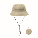Water-repellent polyester bucket hat 64 g/m² khaki colour