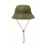 Water-repellent polyester bucket hat 64 g/m² military green colour