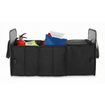 Foldable car organizer made of RPET 600D polyester black colour