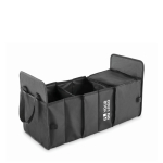 Foldable car organizer made of RPET 600D polyester black colour view with print area