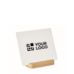 Sublimated aluminum plaque with bamboo base 12 x 15cm wood colour view with print area