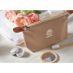 RPET polyester and synthetic leather toiletry bag with zipper main ambient view