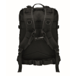 Large RPET travel backpack with multiple compartments 15'' black colour fourth view