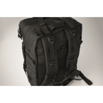 Large RPET travel backpack with multiple compartments 15'' black colour eighth photographic view