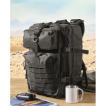 Large RPET travel backpack with multiple compartments 15'' black colour ambient view