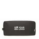 RPET 600D polyester shoe bag with zipper black colour view with print area