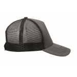 5-panel trucker cap in cotton and mesh 250 g/m² dark grey colour fourth view