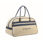 Classic vintage sports bag in synthetic leather 21.5L beige colour main view