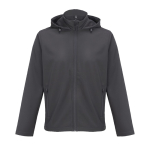 Recycled polyester softshell jacket with hood SOL'S black colour