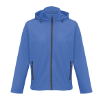 Recycled polyester softshell jacket with hood SOL'S royal blue colour third view