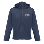 Recycled polyester softshell jacket with hood SOL'S navy-blue colour view with print area