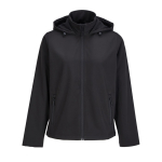 Women's softshell jacket with hood and fleece lining SOL'S black colour