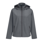 Women's softshell jacket with hood and fleece lining SOL'S dark grey colour