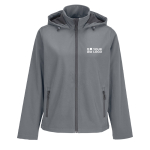 Women's softshell jacket with hood and fleece lining SOL'S dark grey colour view with print area