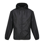 190T polyester windbreaker jacket with hood SOL'S black colour