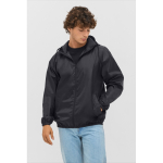 190T polyester windbreaker jacket with hood SOL'S black colour
