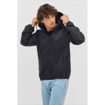 190T polyester windbreaker jacket with hood SOL'S black colour