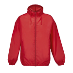190T polyester windbreaker jacket with hood SOL'S red colour fifth view