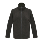 Unisex microfleece jacket with zip and pockets SOL'S black colour