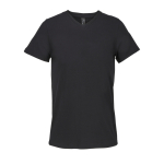 Unisex semi-combed cotton V-neck T-shirt SOL'S black colour third view