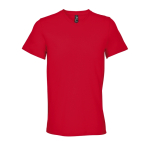 Unisex semi-combed cotton V-neck T-shirt SOL'S red colour fifth view