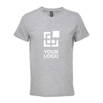 Unisex semi-combed cotton V-neck T-shirt SOL'S marbled grey colour view with print area